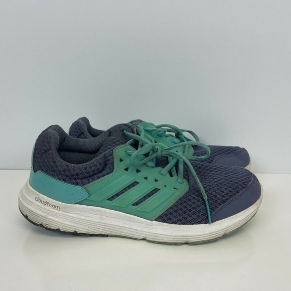 Adidas Cloudfoam Running Shoes Blue Green Womens Size 9.5 - Picture 3 of 6